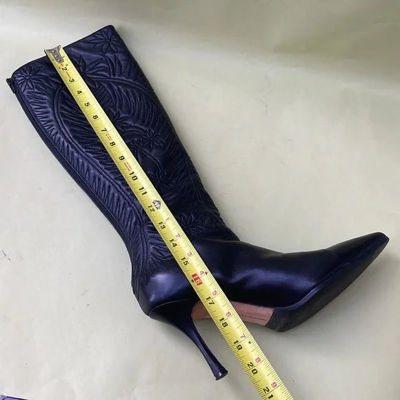 Manolo Blahnik Tall Black Leather Boots