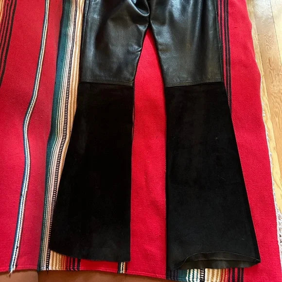 Vintage Y2K Bebe Low Waist Flared Leather Suede Pants (S0)