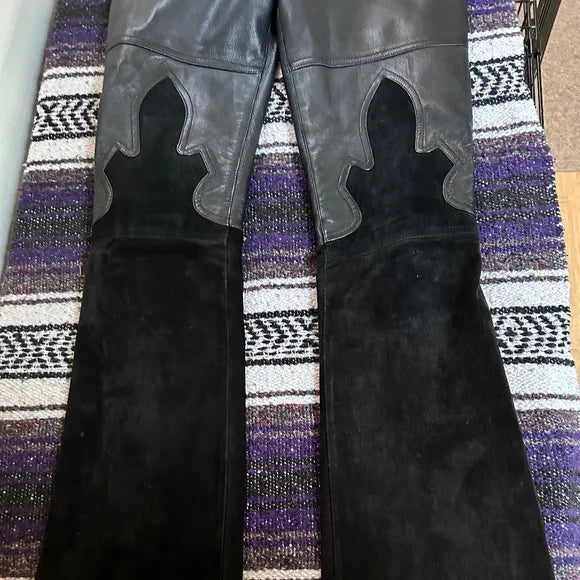 Vintage Y2K Bebe Low Waist Flared Leather Suede Pants (S0)