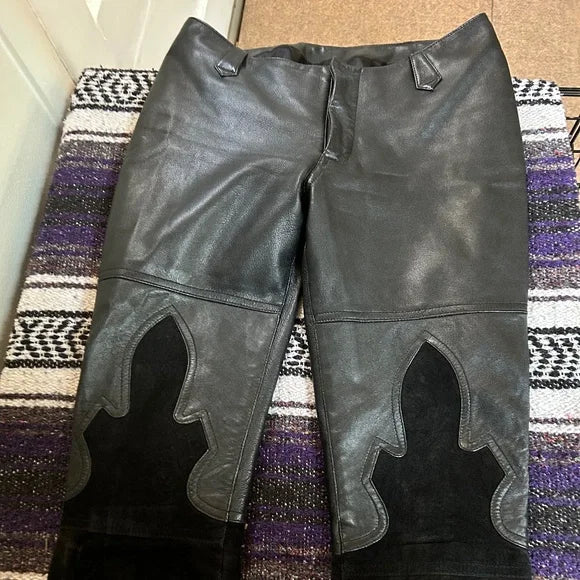 Vintage Y2K Bebe Low Waist Flared Leather Suede Pants (S0)