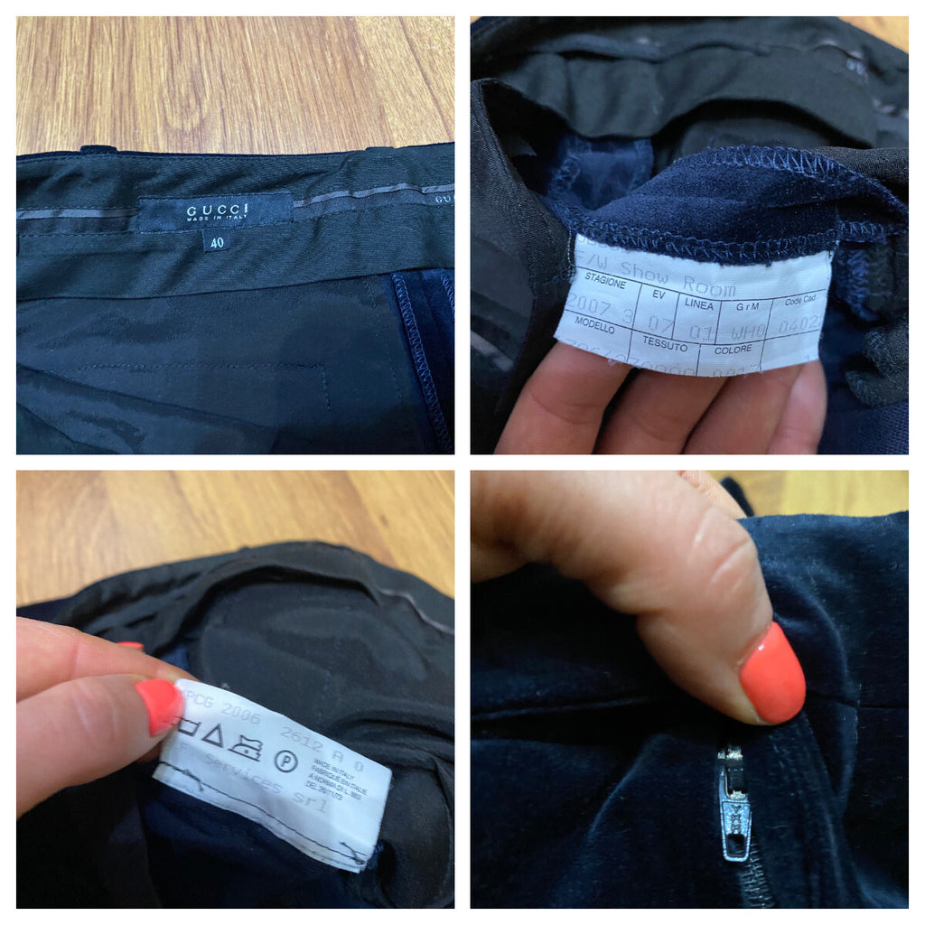 Gucci Indigo Velvet Straight Trousers