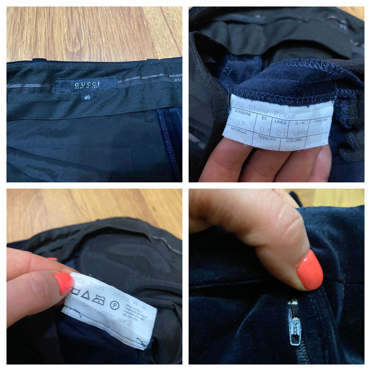 Gucci Indigo Velvet Straight Trousers
