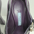 Prada Purple Black Patent Leather Strap Maryjane Heels Size EU 35 US 5