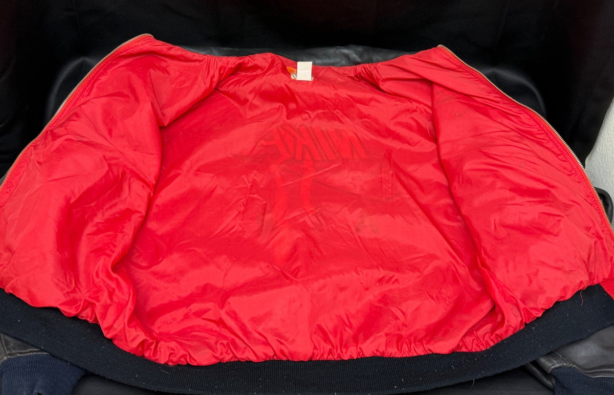 Nike Air Varsity Jacket, Red & Black Wool and Leather