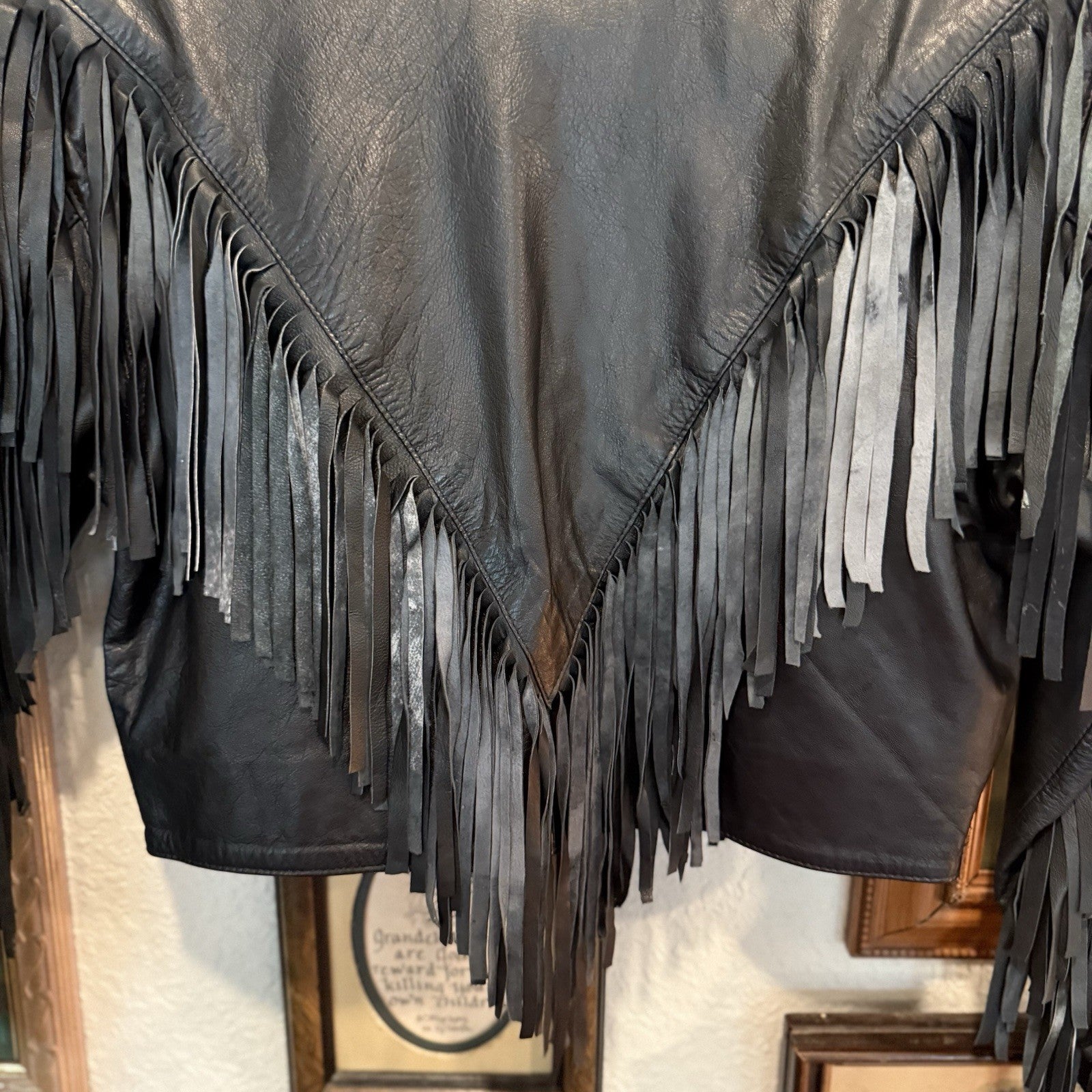 Vintage 80s Western Fringe Leather Jacket