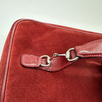 Gucci Horsebit Vanity Case in Red Suede