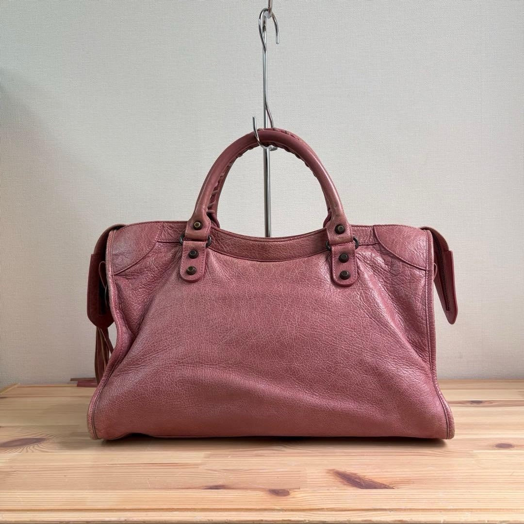 Balenciaga The City 115748 2-Way Shoulder Bag in Pink Leather