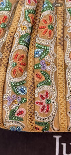 Judith Leiber Beaded Clutch, Gold Multicolor Floral