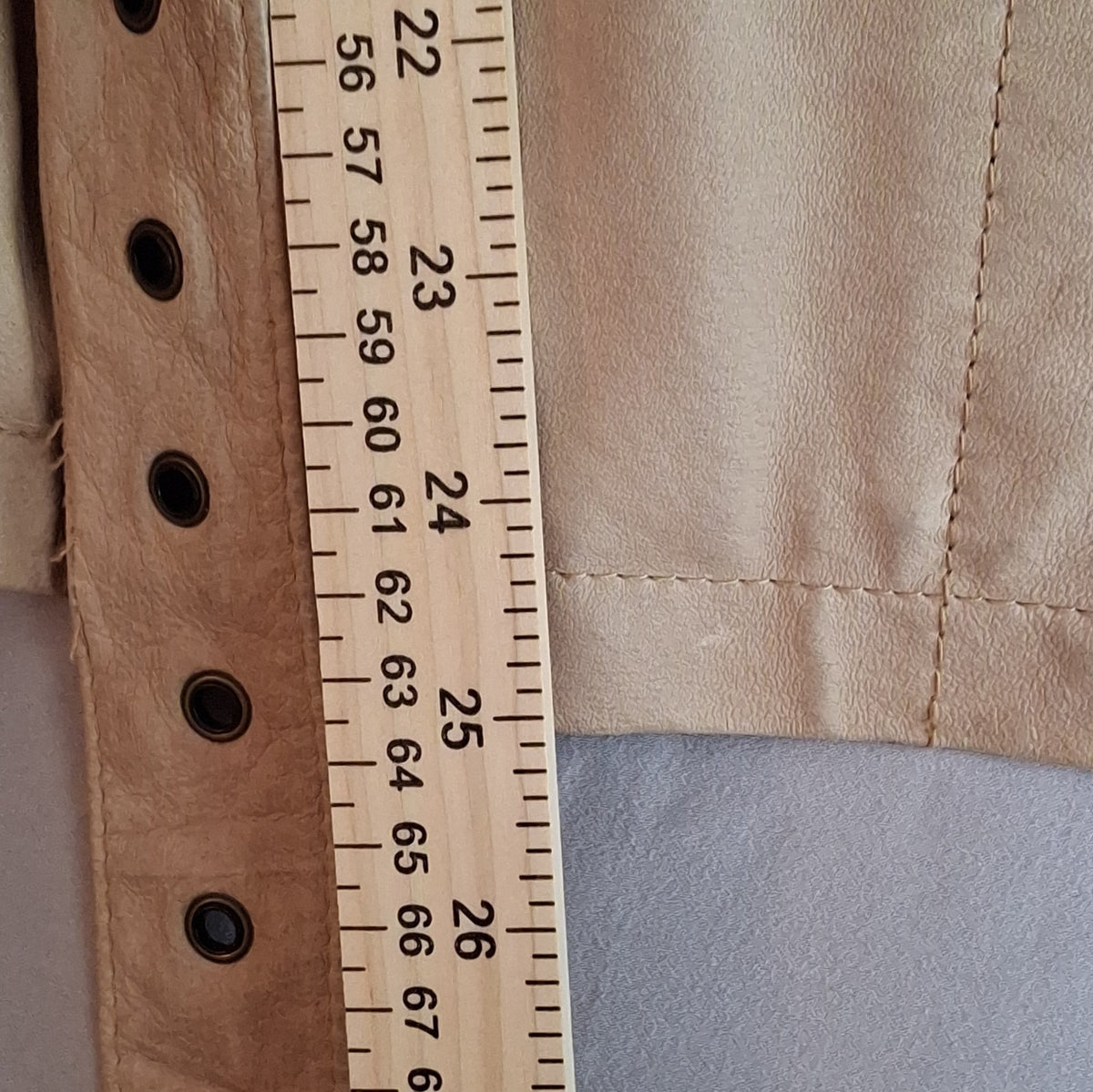 Wilsons Leather Maxima Beige Belted Short Leather Jacket