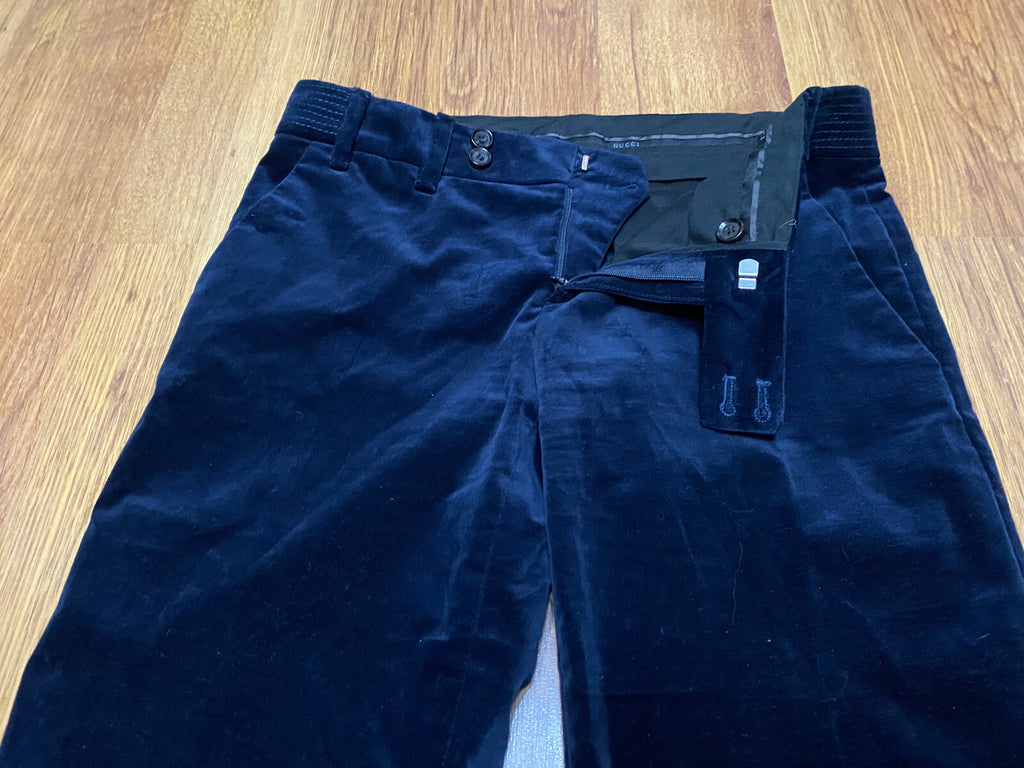 Gucci Indigo Velvet Straight Trousers