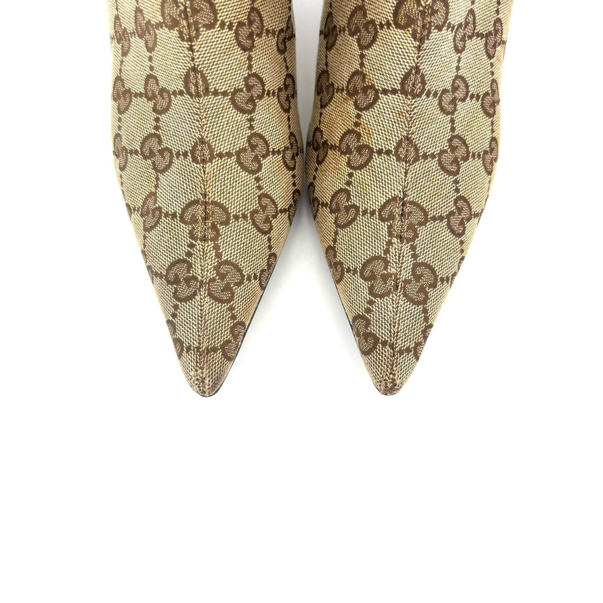 Gucci by Tom Ford GG Monogram Canvas Pointed-Toe Ankle Boots