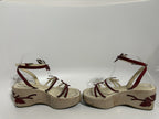 Prada SS1997 Red Floral Platform Sandal Heels