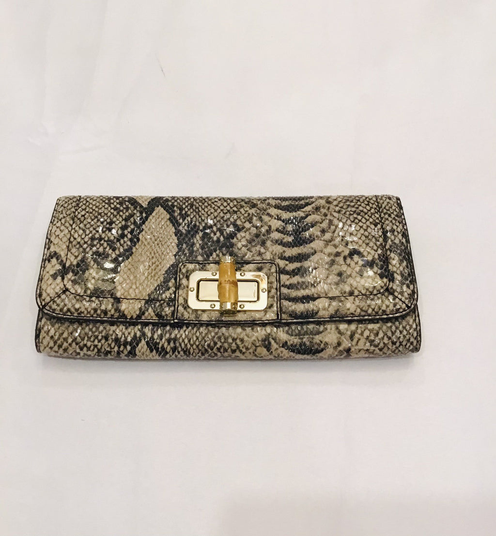 Handmade Python Skin Clutch Wallet With Pen Holder