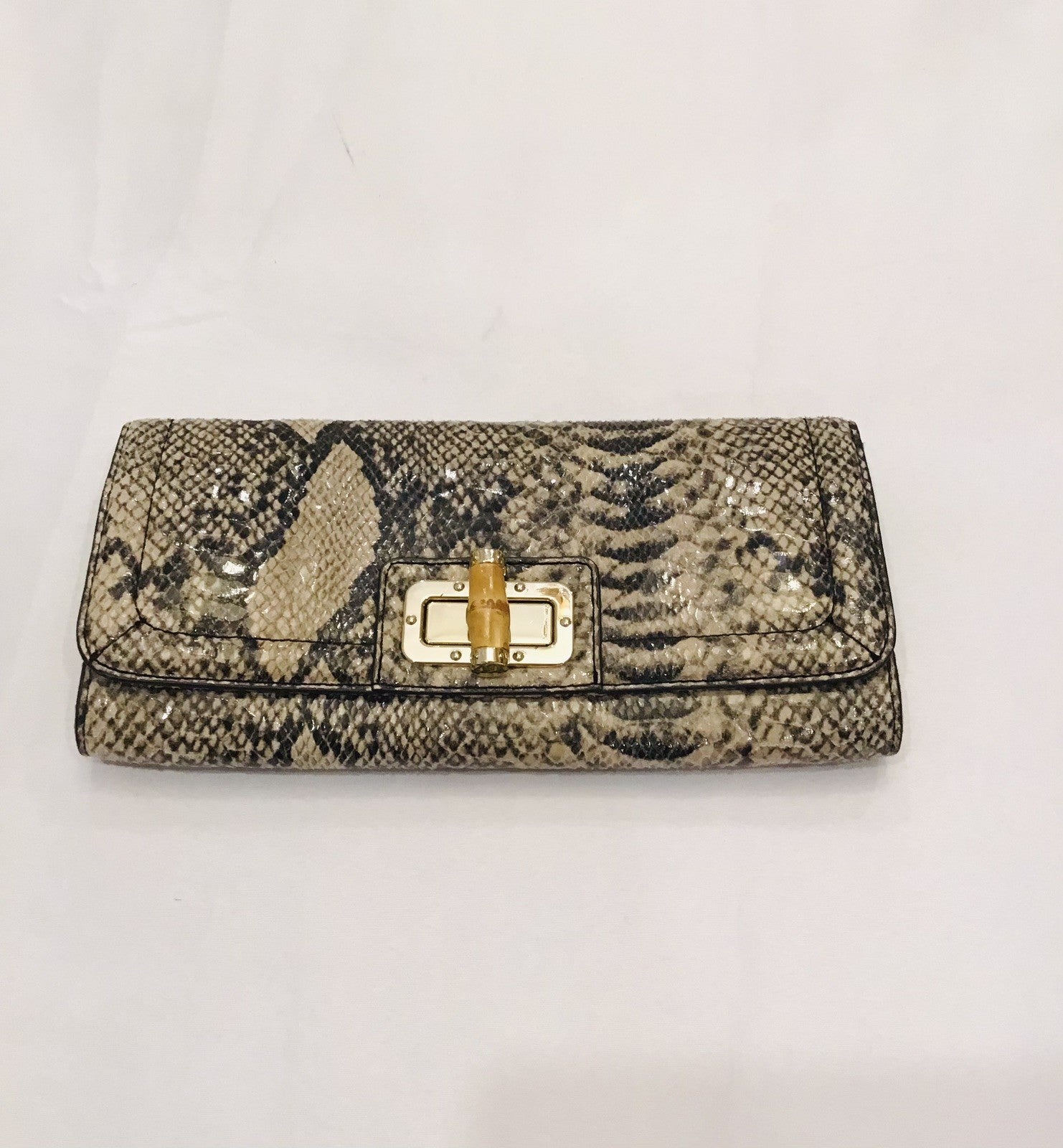 Handmade Python Skin Clutch Wallet With Pen Holder
