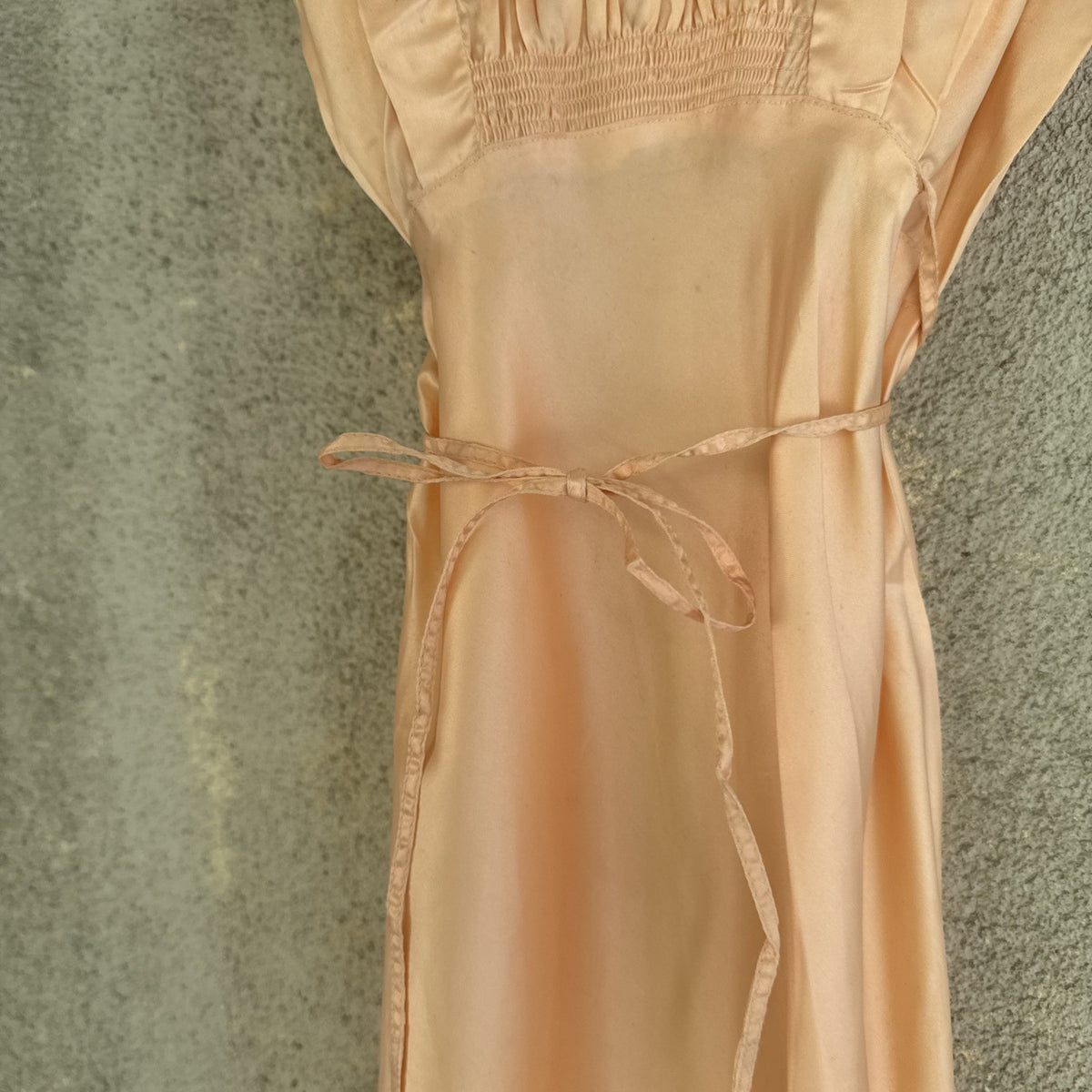 Vintage 1930s Pink Rayon Satin Bias-Cut Slip Gown