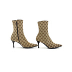 Gucci by Tom Ford GG Monogram Canvas Pointed-Toe Ankle Boots