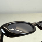 Gucci Oval Sunglasses, Black with Side G Logo