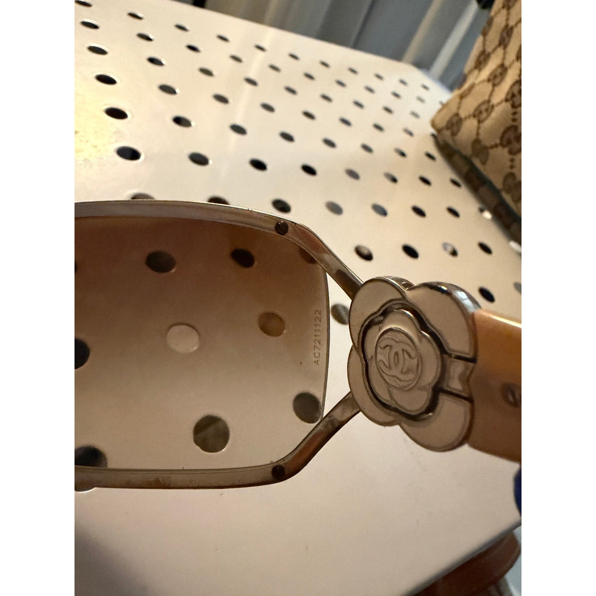 Chanel Y2K Camellia Flower Shield Sunglasses