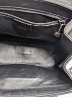 Gucci Black Leather Top Handle Crossbody Satchel Bag
