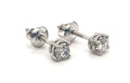 Victorian 14K Old Mine Cut Diamond Screwback Earrings, .62ct