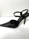 Vintage Casadei Black Leather Ankle-Strap Heels