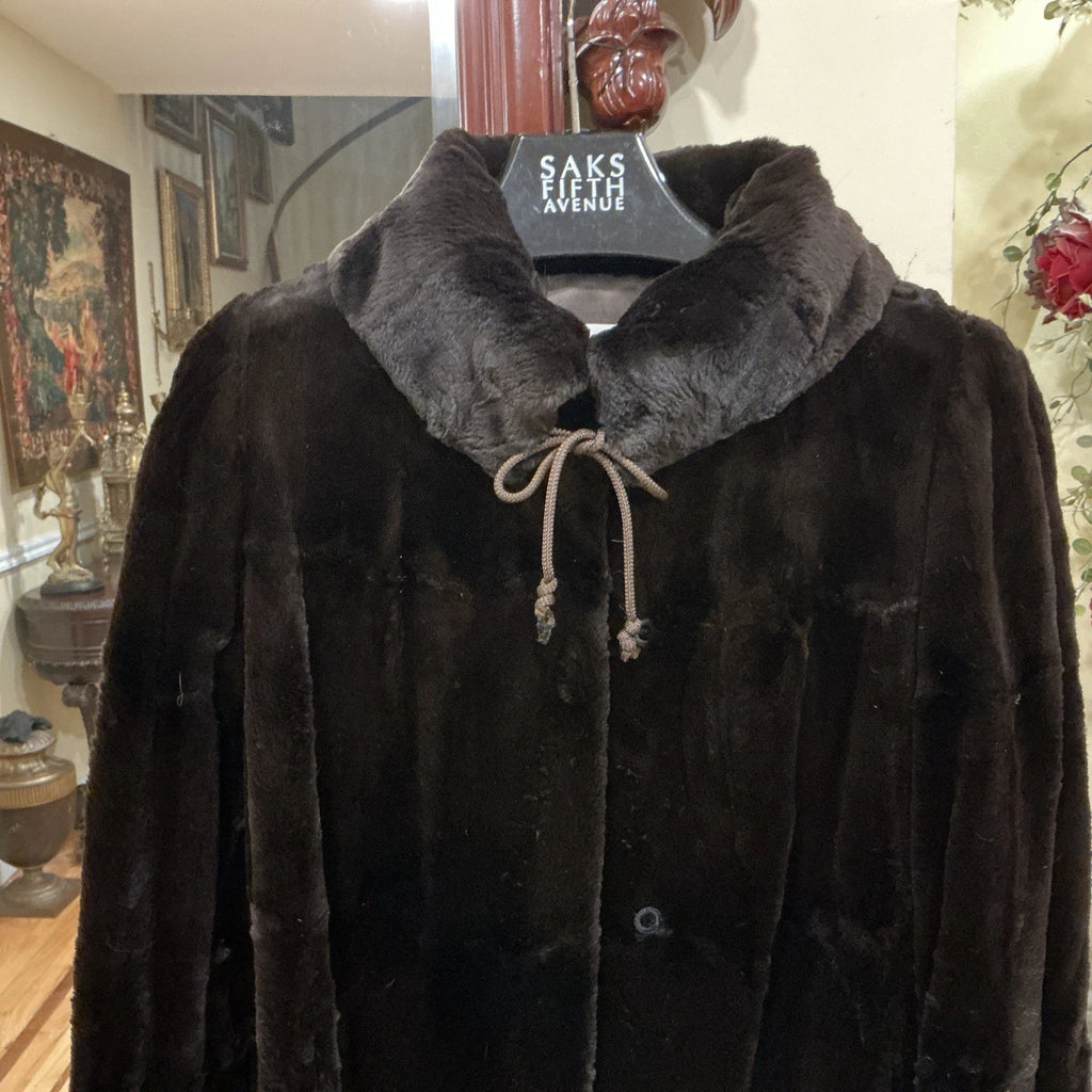 Vintage Black Mink Fur Coat Size XS