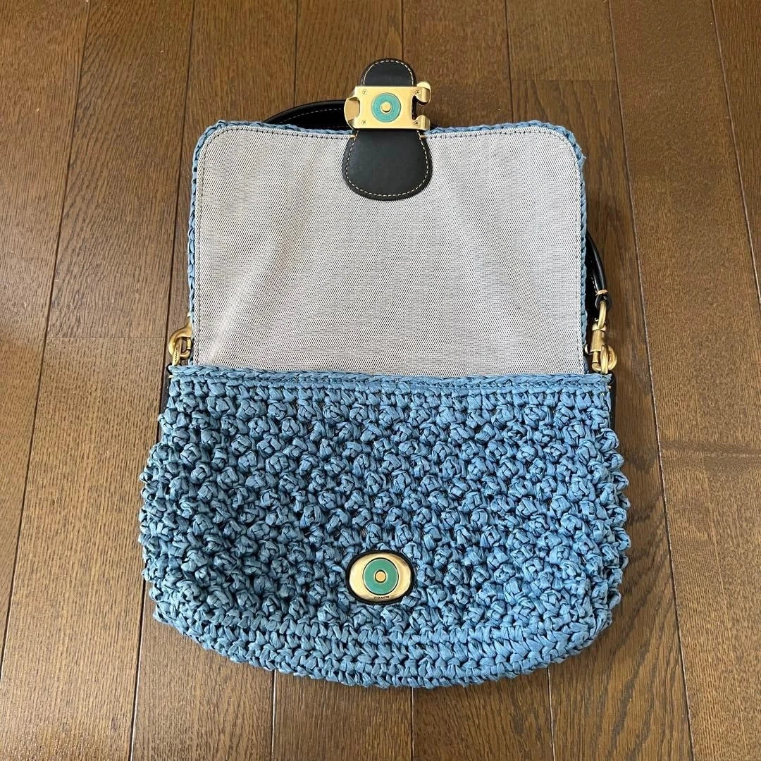 Coach Soft Tabby Blue Cherry Embroidered Shoulder Bag