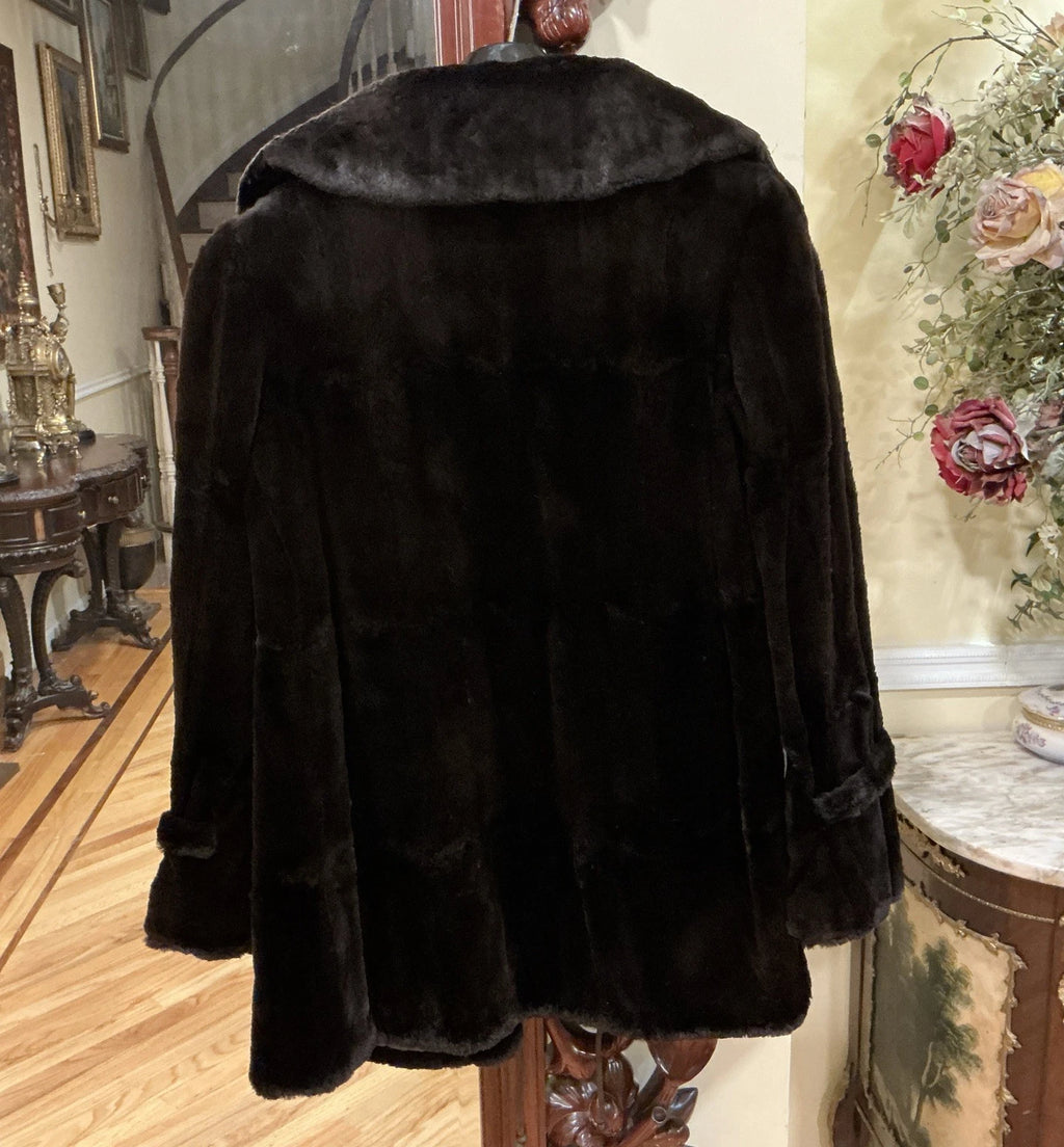 Vintage Black Mink Fur Coat Size XS