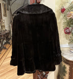 Vintage Black Mink Fur Coat Size XS