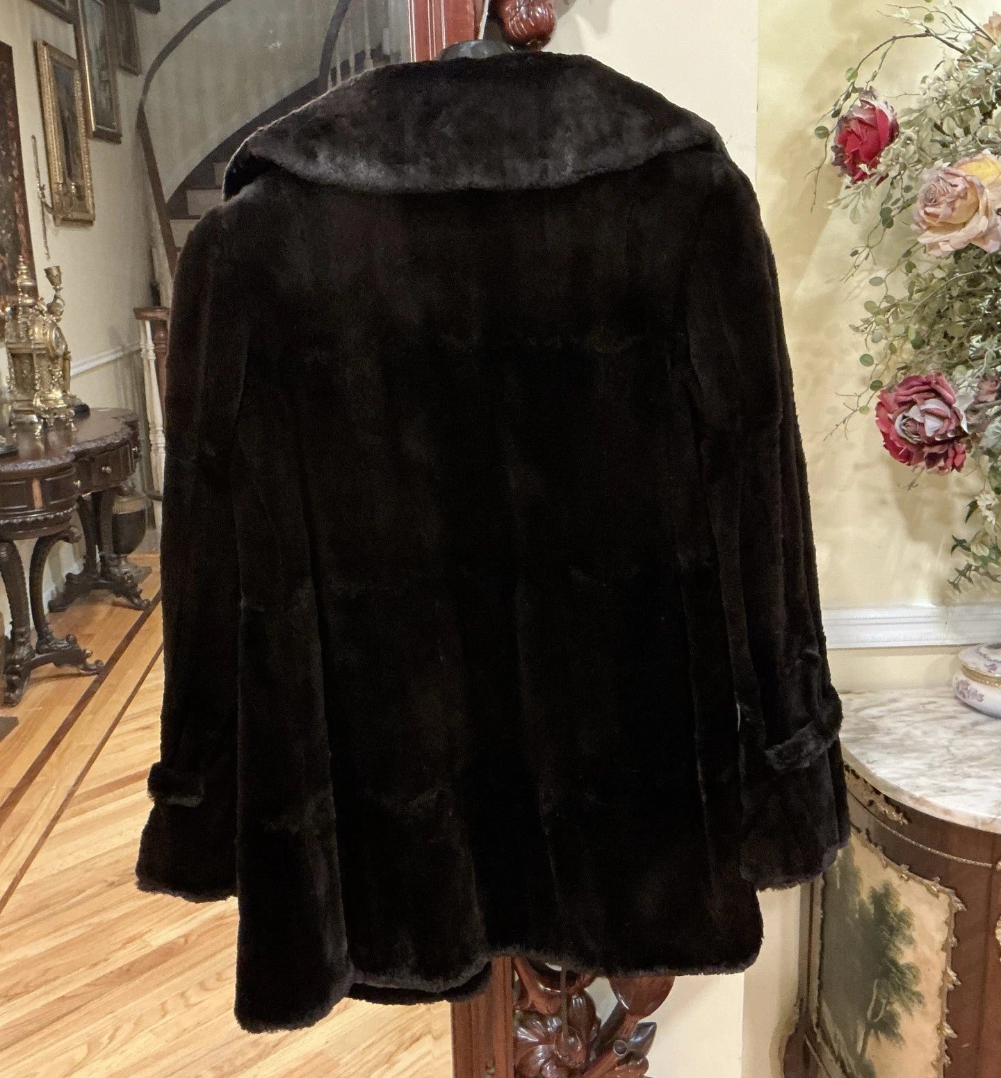 Vintage Black Mink Fur Coat Size XS
