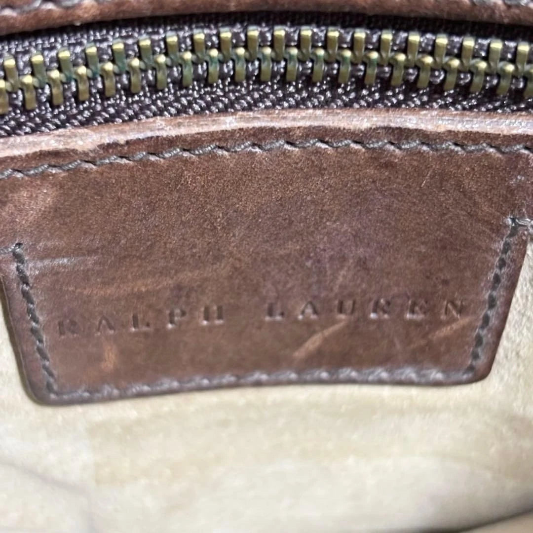 Vintage Ralph Lauren 1980s Brown Suede & Leather Shoulder Bag