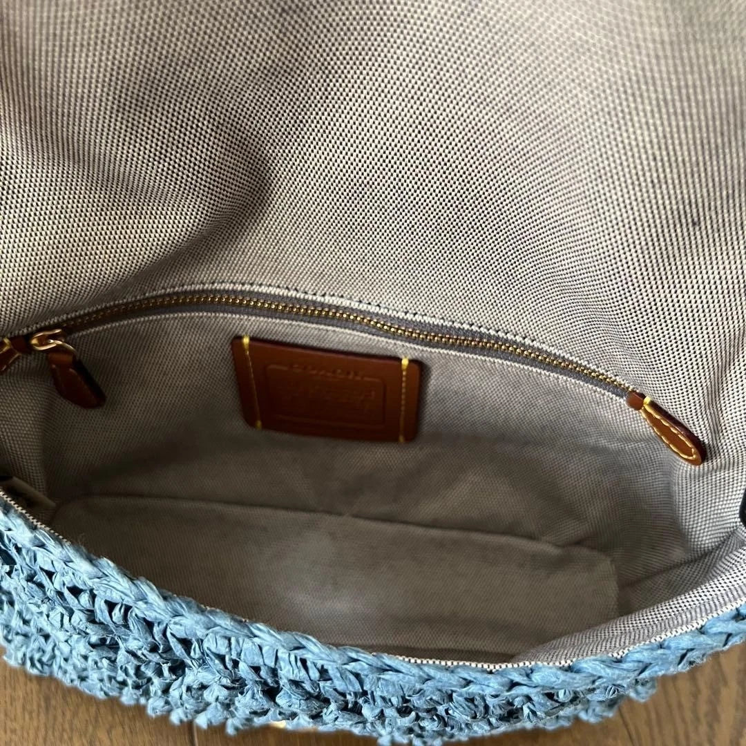 Coach Soft Tabby Blue Cherry Embroidered Shoulder Bag