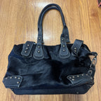 Vintage Guias Black Fur Tote