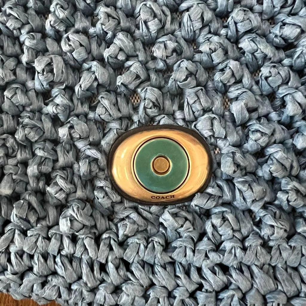 Coach Soft Tabby Blue Cherry Embroidered Shoulder Bag