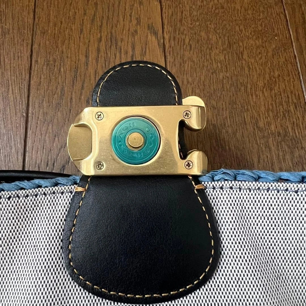 Coach Soft Tabby Blue Cherry Embroidered Shoulder Bag