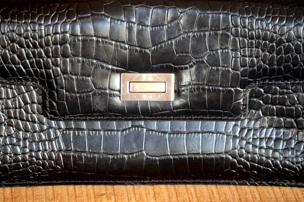 Vintage Antonio Melani Crocodile Pattern Clutch Bag