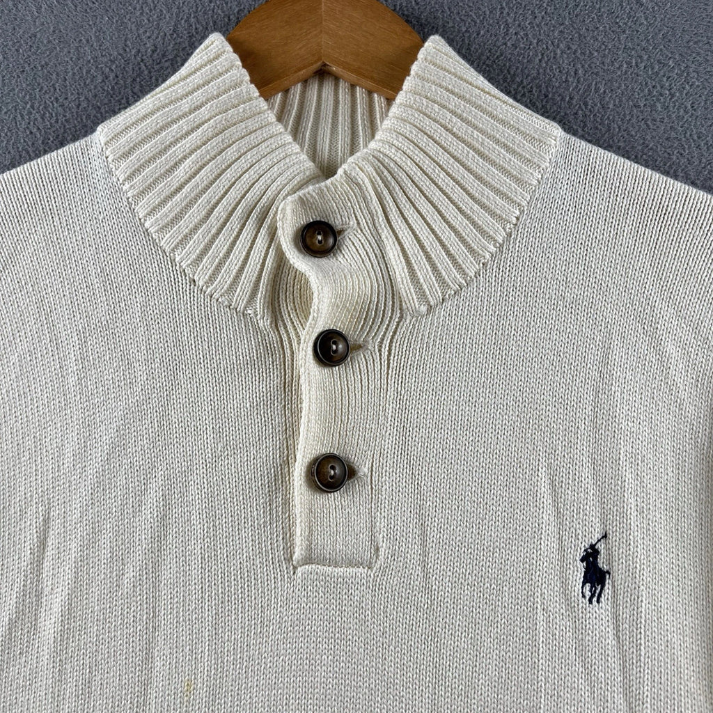 Vintage Polo Ralph Lauren Mock Neck Cotton Knit Sweater