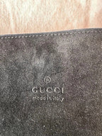 Vintage Gucci Black Suede Shoulder Bag