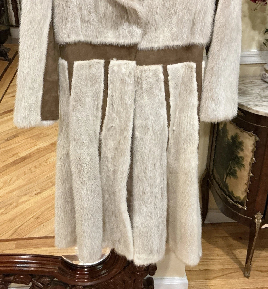 Vintage Beige Mink Fur Coat Size