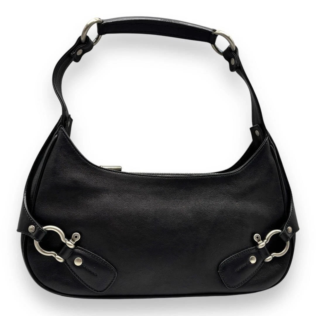 Vintage Burberry Shoulder Bag Black Leather