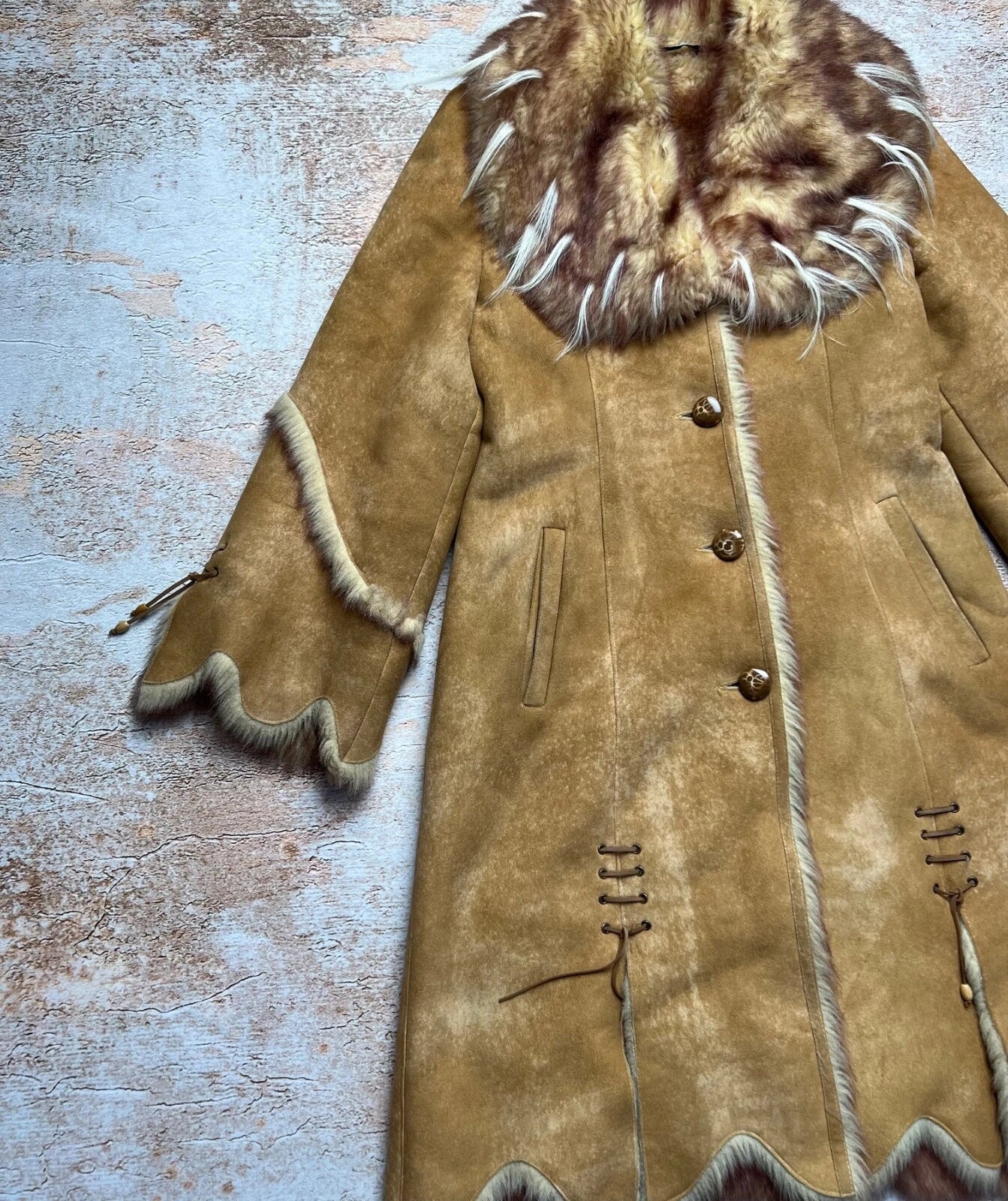 Vintage 90's Streetwear Faux Fur Coat