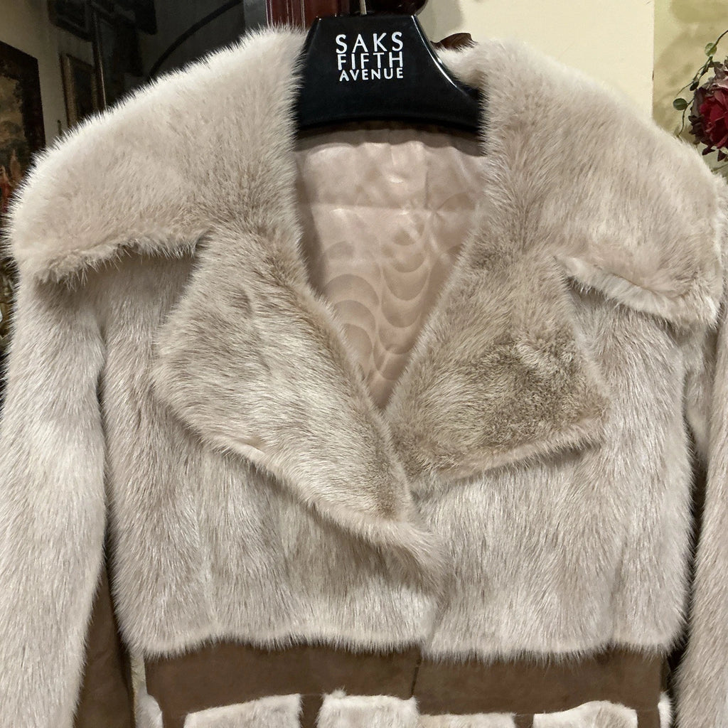 Vintage Beige Mink Fur Coat Size
