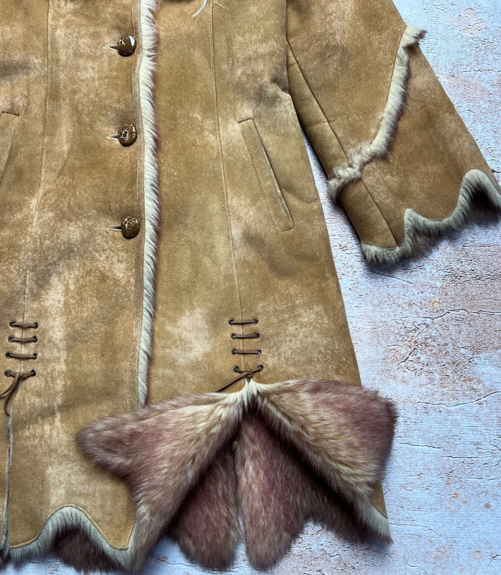1990s Faux Fur Coat Brown
