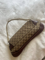 Vintage Gucci Horsebit 1955 Clutch - Tom Ford Era - Brown Caramel Monogram
