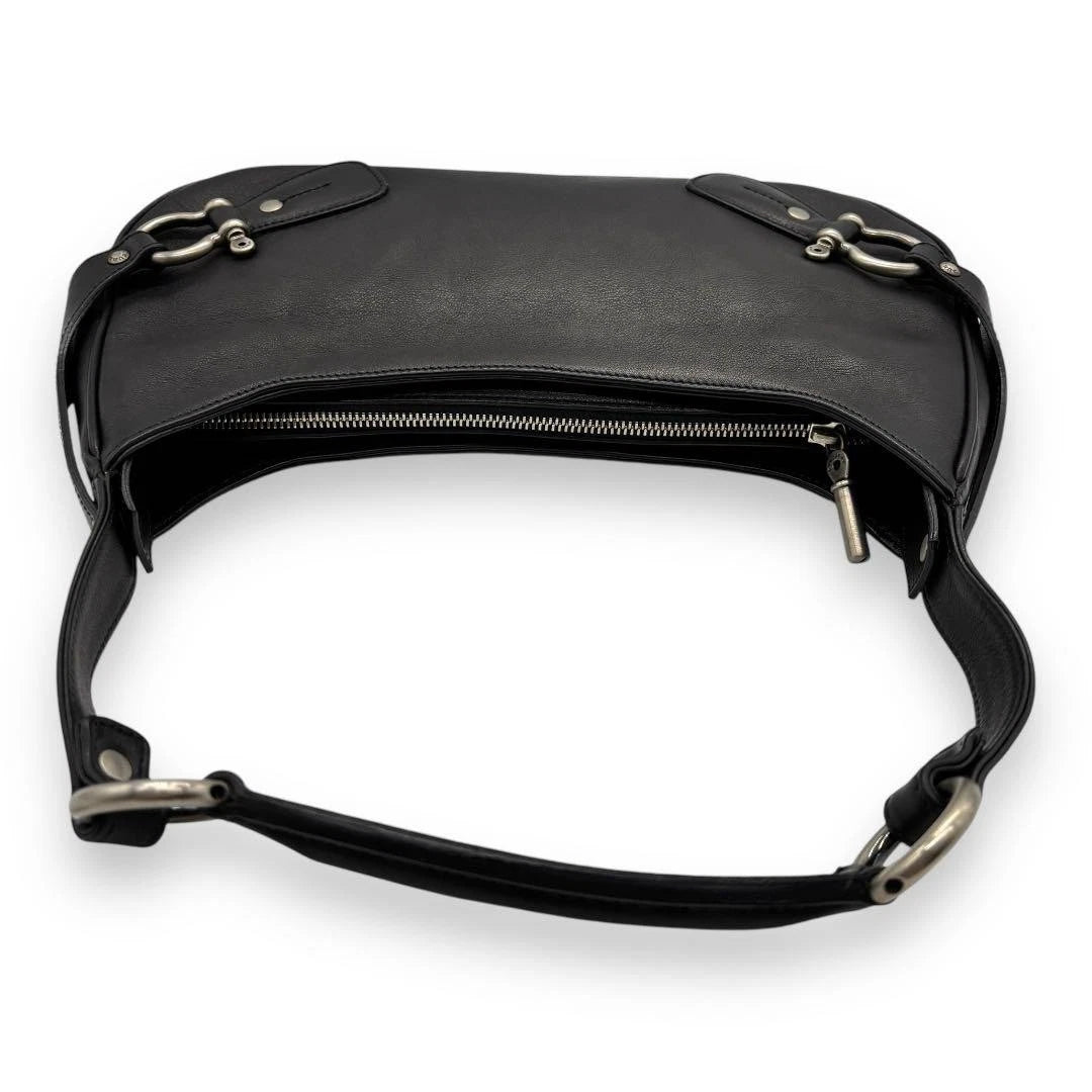 Vintage Burberry Shoulder Bag Black Leather