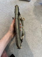 Vintage Gucci Metallic Gold Leather Horsebit Chain Clutch