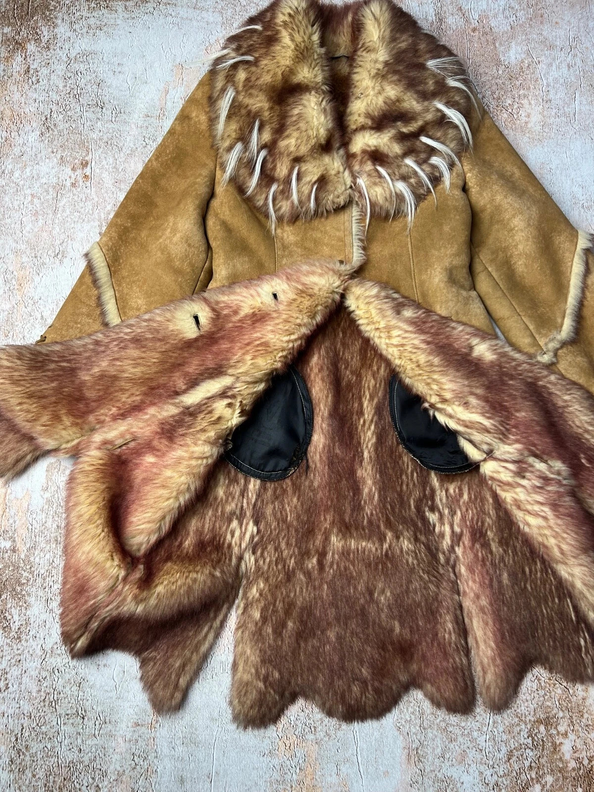 1990s Faux Fur Coat Brown