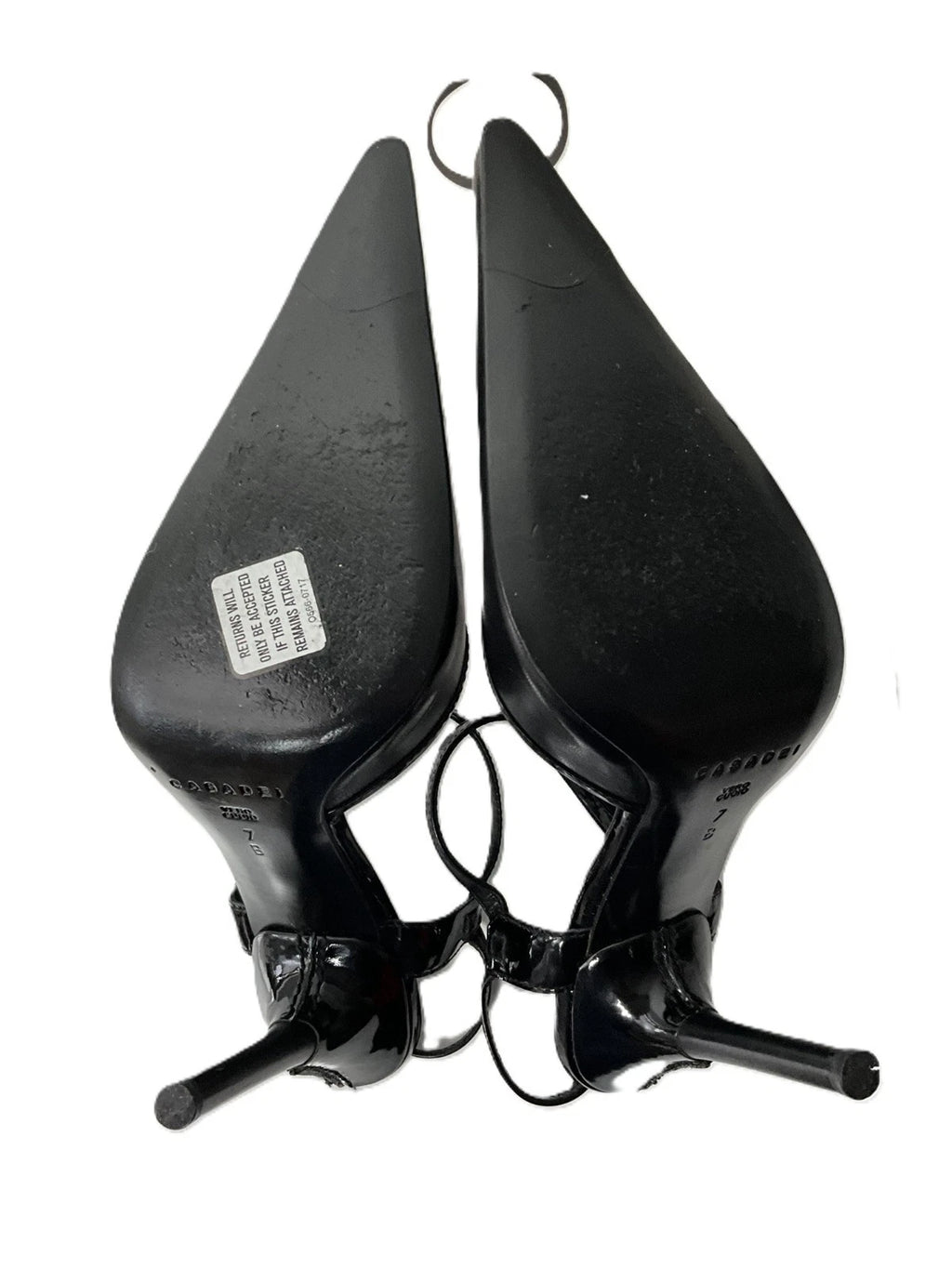 Vintage Casadei Black Leather Ankle-Strap Heels