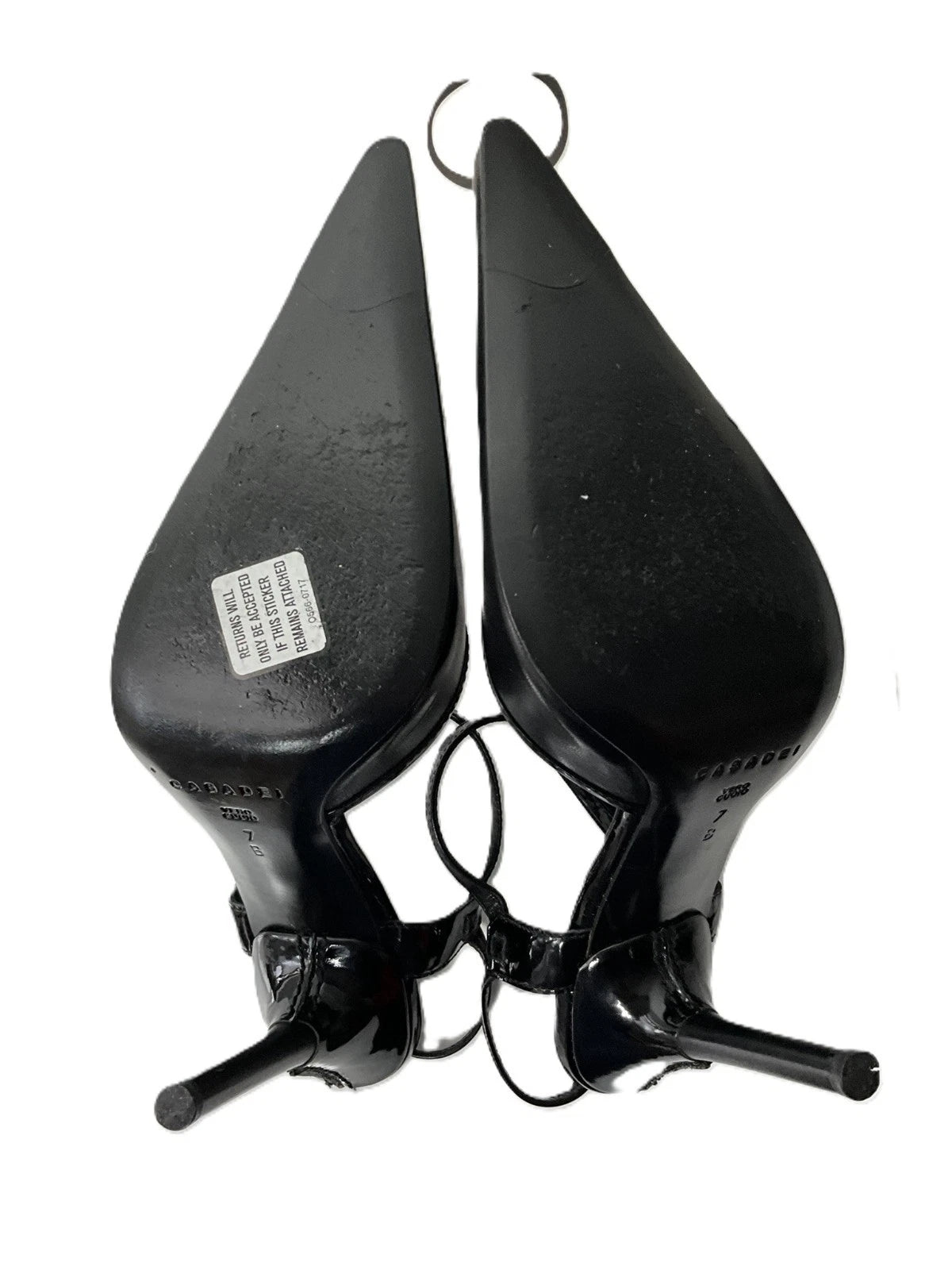 Vintage Casadei Black Leather Ankle-Strap Heels