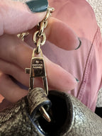 Vintage Gucci Metallic Gold Leather Horsebit Chain Clutch